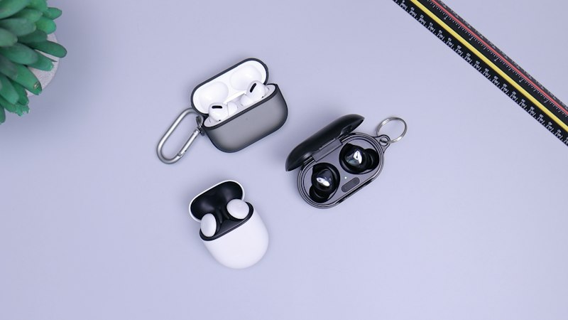 Wireless earbuds in charging case